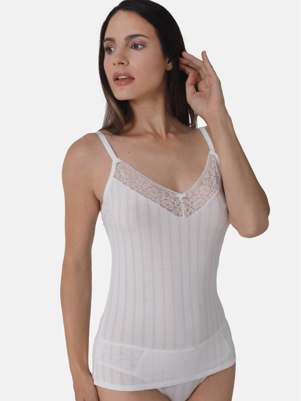 Košilka s úzkými ramínky NATURAL STRIPE