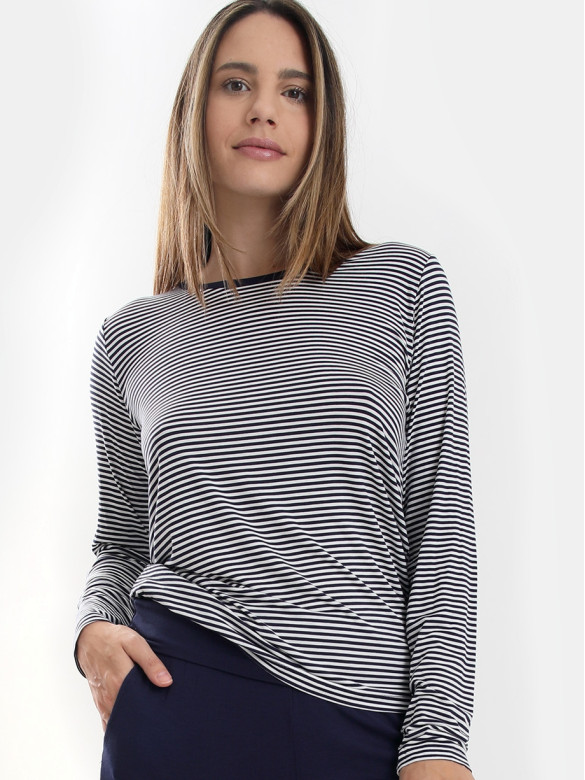 Triko s dlouhým rukávem CASUAL COMFORT STRIPE